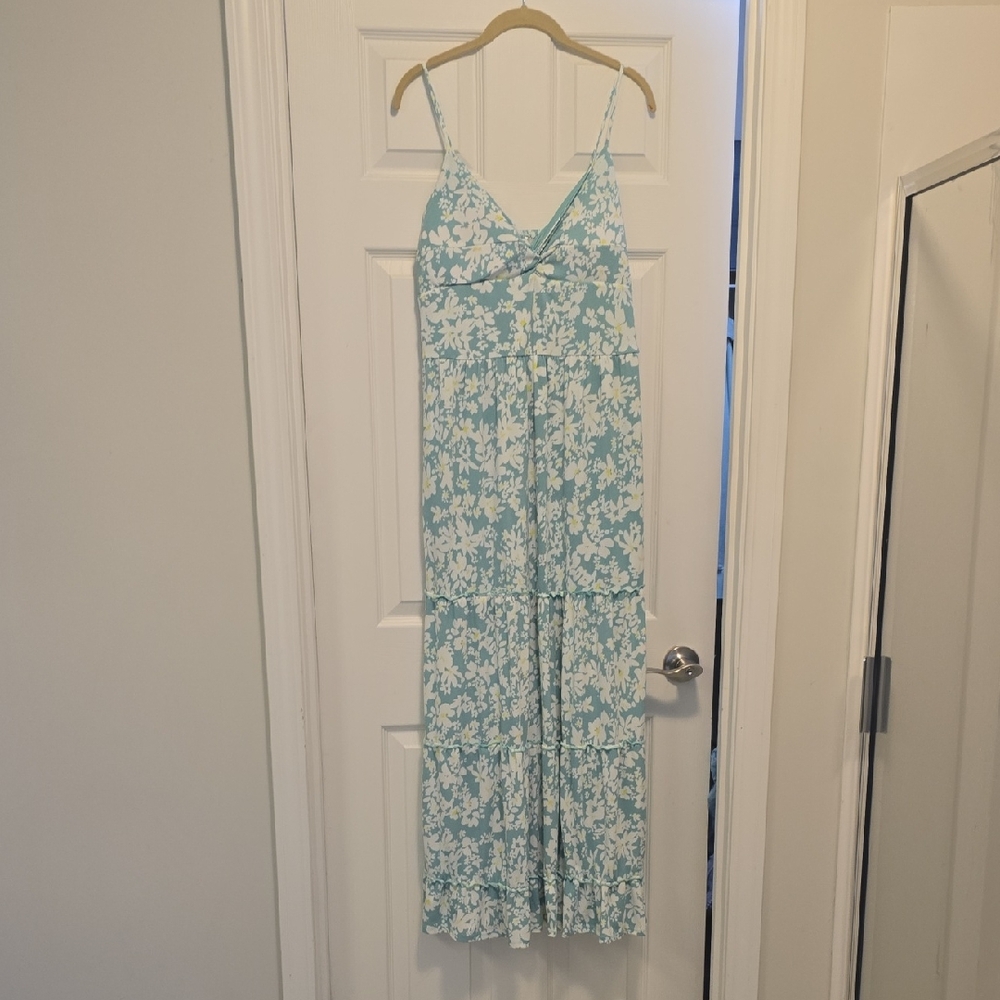 No Boundaries Light Green Floral Maxi Dress